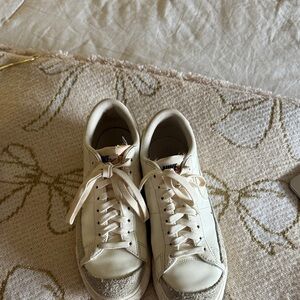 Nike Cream Low-Top Leather Sneakers